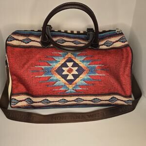 YellowStone Styled "Montana West" Aztec Canvas Weekender Bag